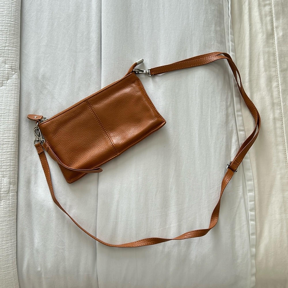Faux leather shoulder bag